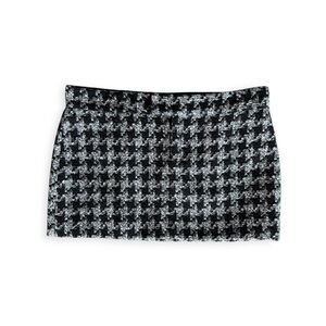 MNG Mango mini skirt tweed style y2k low ride black white new  Sz 8 medium